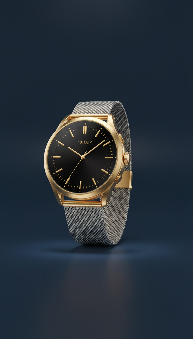 Smart Watch with Gold Accents