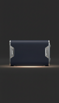 Midnight Blue Tech Clutch with Silver Trim