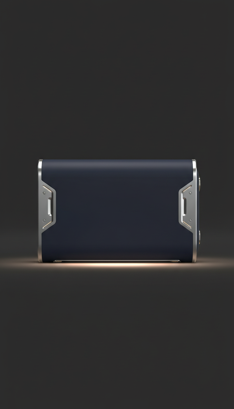 Midnight Blue Tech Clutch with Silver Trim
